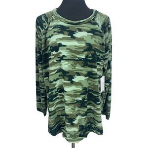 Bobbie Brooks Camo camouflage green black size‎ 2X plus size super cozy sweater
